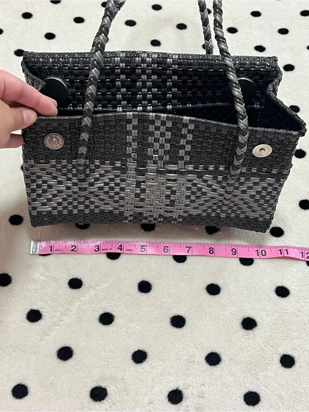 Hand-Woven Mexican Plastic Flap Convertible Shoulder Bag